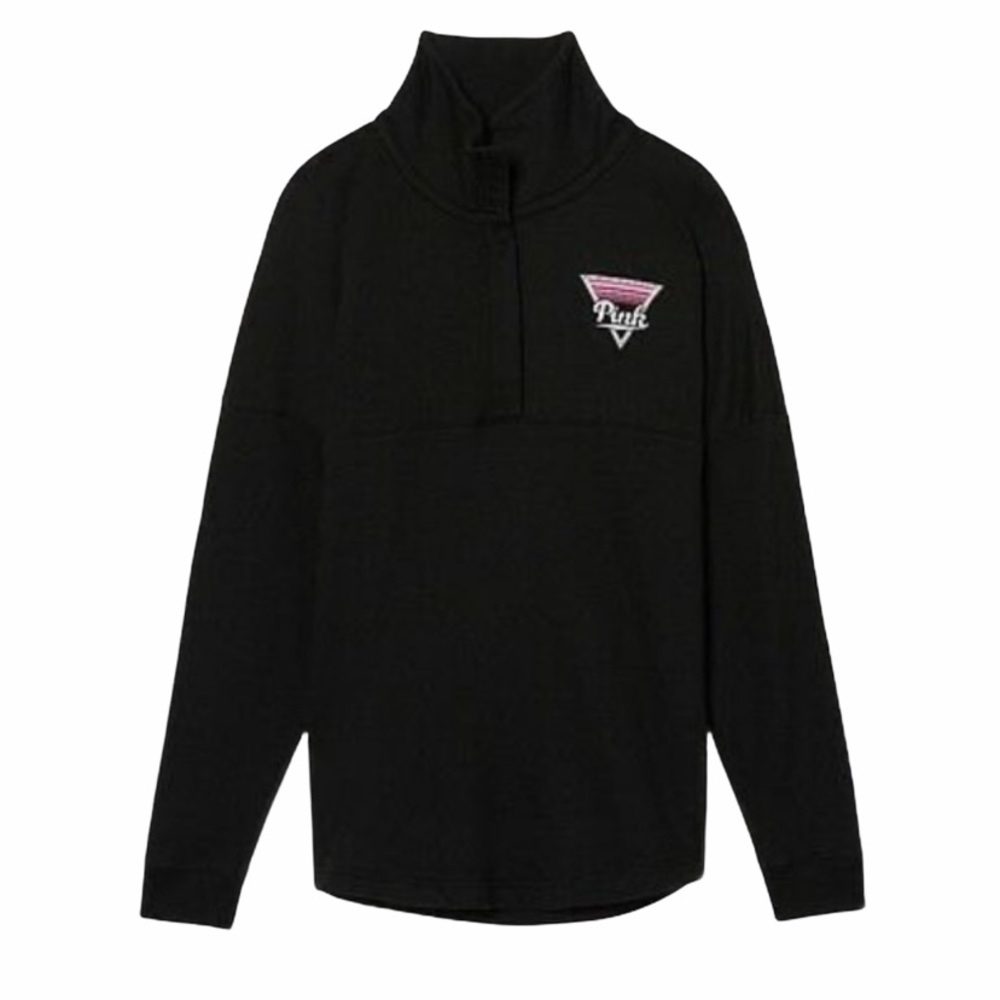 PINK Victoria’s Secret Varsity Quarter Snap Oversized Sweater